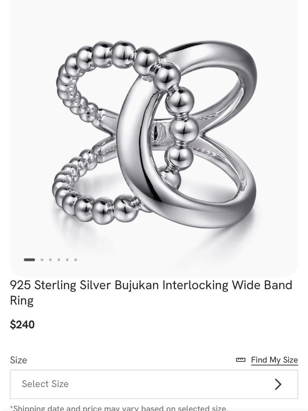 Interlocking Wide Band Ring in Sterling Silver